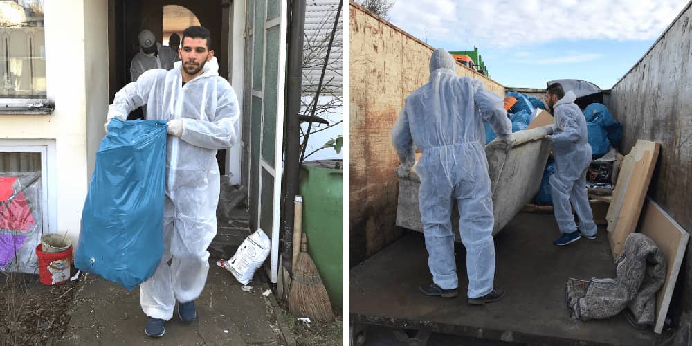 Einsatz unseres Teams bei der Reinigung stark verschmutzter Wohnungen