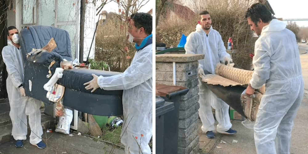 Einsatz unseres Teams bei der Reinigung stark verschmutzter Wohnungen